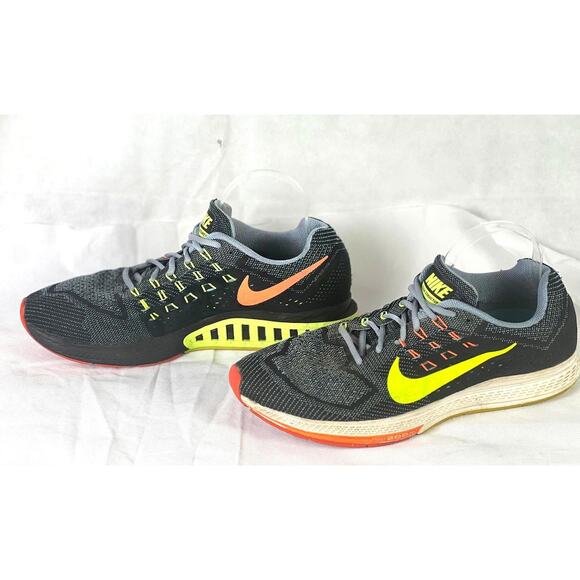 Nike Zoom Structure 18 Running Shoes Men's 12 Gray Neon -Insoles Replaced Gel - Picture 1 of 7